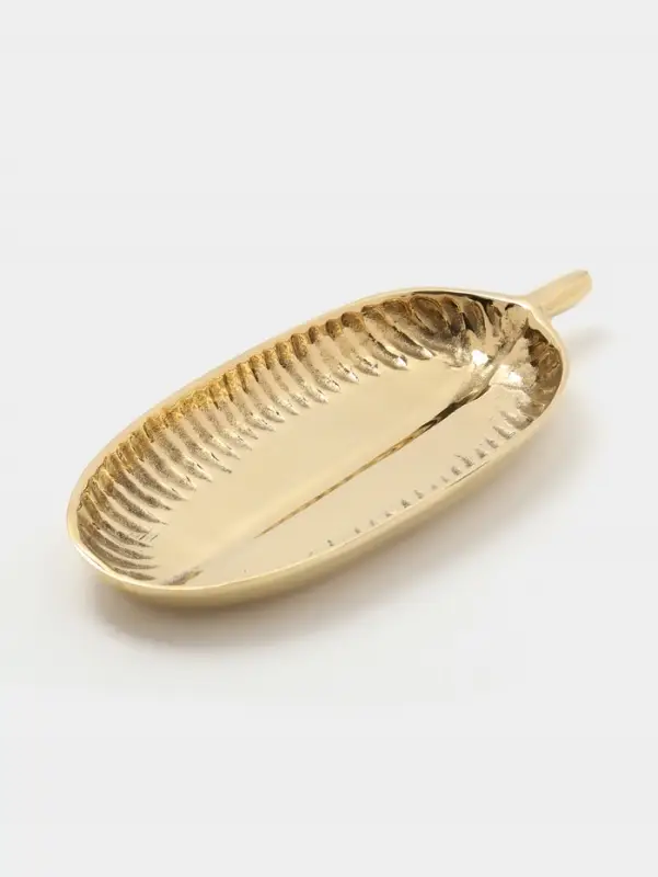 Блюдо сервировочное &laquo;Ливс&raquo;, 7.5&times;16.5&times;1.5 см, латунь