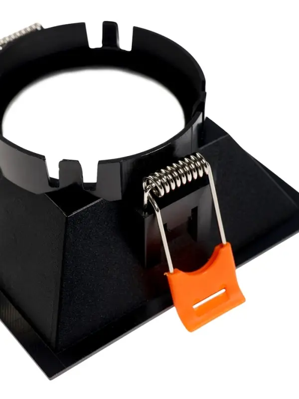 Светильник встраиваемый под лампу MR-16, квадратный, пластиковый, чёрный