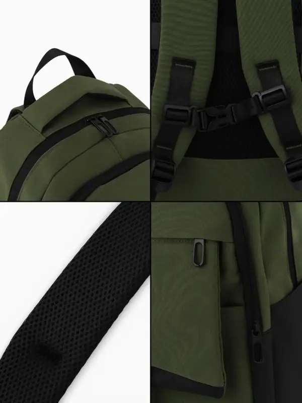 Рюкзак, 2 отделения, 4 кармана, водонепроницаемое дно, 27&times;13&times;38.5 см, зелёный