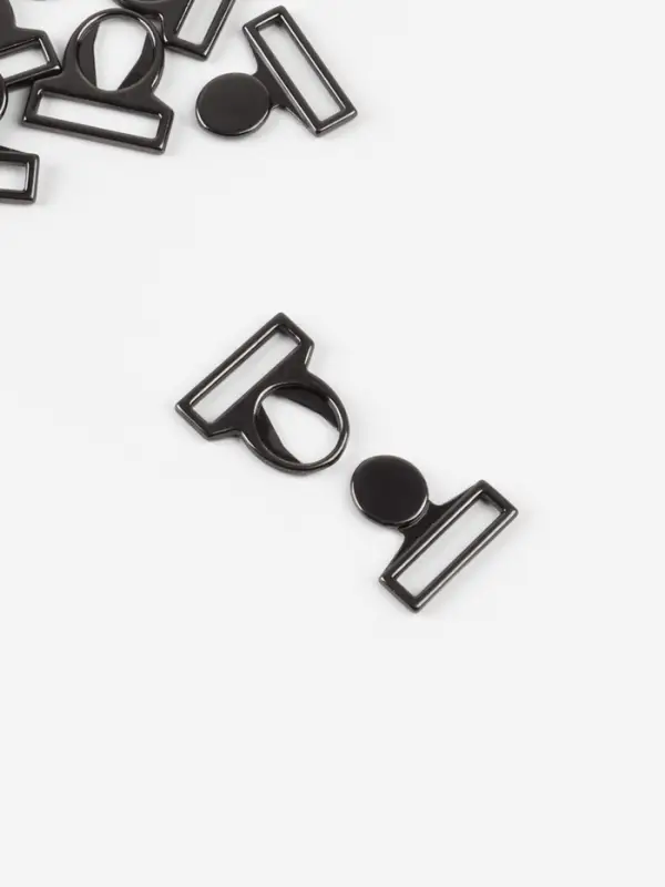 Застёжка для купальника, металлическая, 17 мм, 5 шт., цвет чёрный никель