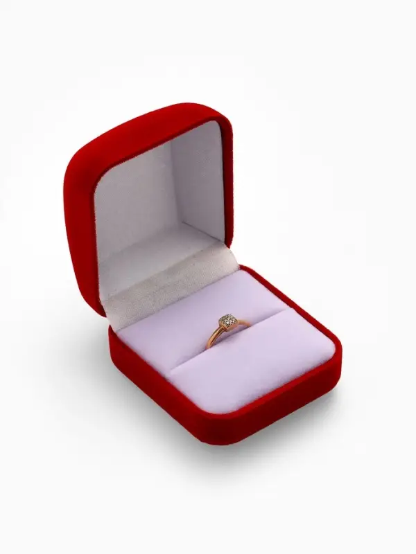 Футляр под кольцо, серьги &laquo;Классический&raquo;, бархатный, 5&times;5.5 см, красный