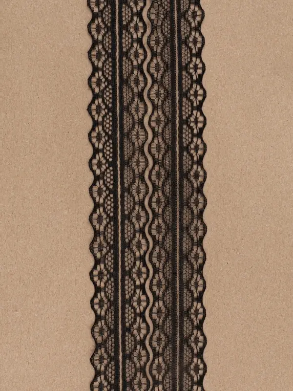 Кружево капроновое, 30 мм, 10&plusmn;1 м, чёрное