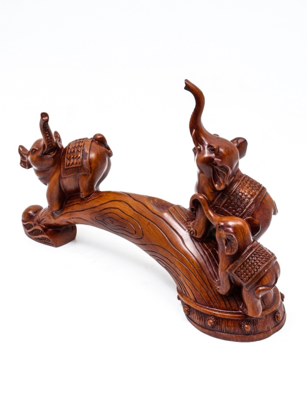 Подставка для бутылки  Подставка для бутылки "Два слона" под дерево, 36х10х25см