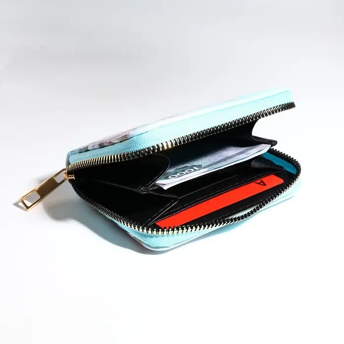 Кошелёк на молнии &laquo;Зайка&raquo;, маленький, голубой