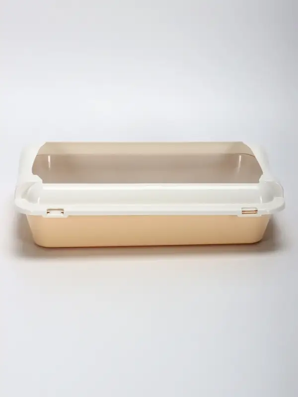 Туалет средний с бортом и сеткой 36&times;26&times;9, см, лоток бежевый, сетка и борт белые