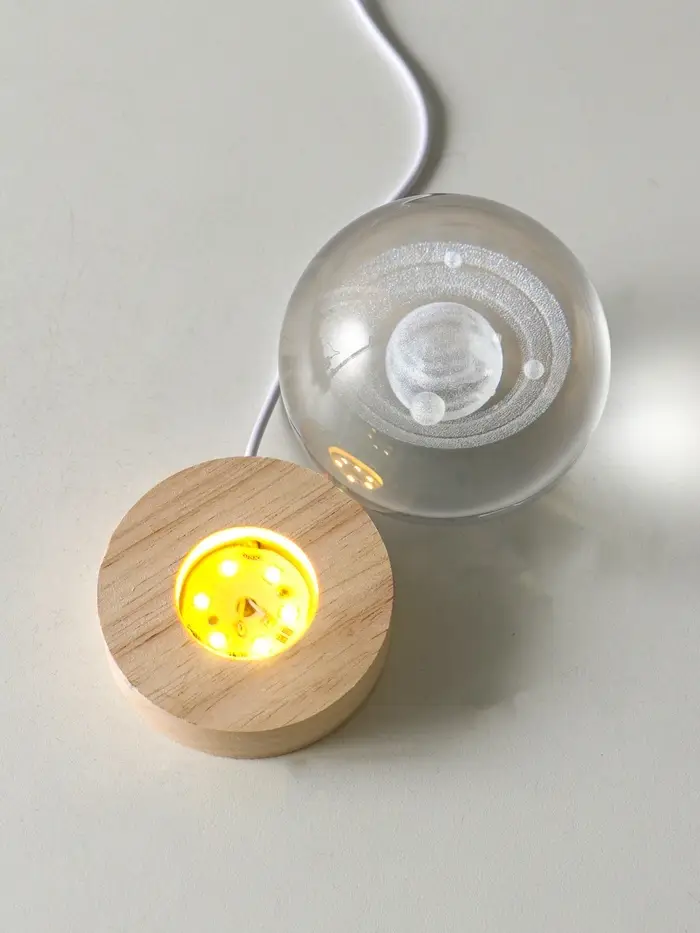 Сувенир стекло подсветка "Солнечная система" d=8 см подставка дерево, USB 8х8х9,5 см Сувенир стекло подсветка "Солнечная система" d=8 см подставка дерево, USB 8х8х9,5 см