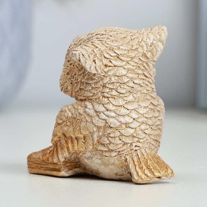 Фигура Фигура "Сова за чтением" бежевая, 6х5см