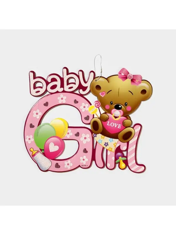 Украшение на гендер пати &laquo;Подвеска Baby Girl&raquo;, 30&times;25 см, розовое