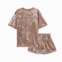 Комплект женский  (футболка и шорты) KAFTAN Velvet р. 40-42, кофейный