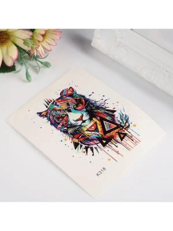 Переводная тату на тело цветная «Тигр», 10×8 см Переводная тату на тело цветная «Тигр», 10×8 см