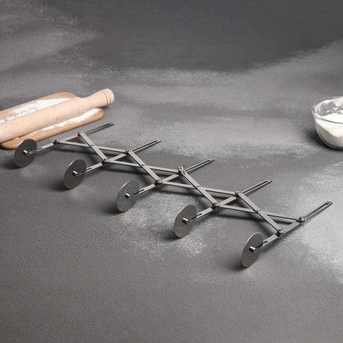 Тесторезка растяжимая Доляна, 5 дисков, 24,5×5 см Тесторезка растяжимая Доляна, 5 дисков, 24,5×5 см