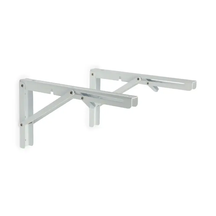 Кронштейн складной для столов и полок ТУНДРА, 2 шт., длина 300 мм, сталь, белый
