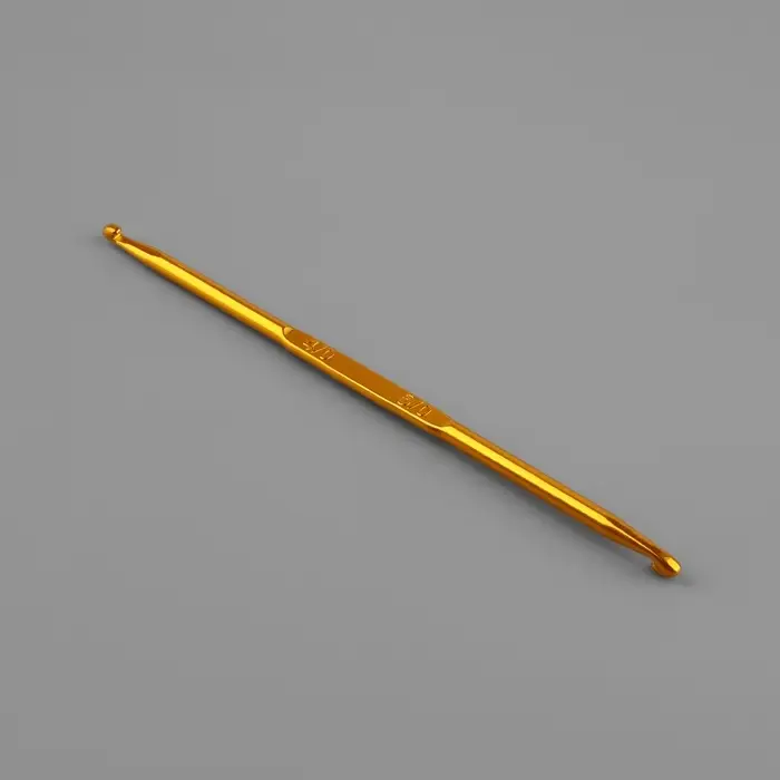 Крючок для вязания, двусторонний, d=4/5 мм, 13 см, цвет золотой