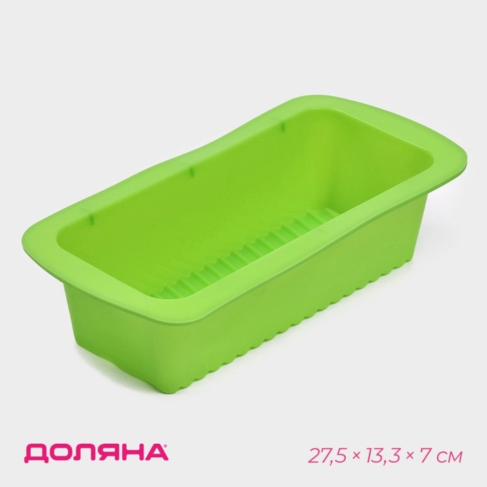 Форма для выпечки Доляна «Хлеб. Полосы», 27,5×13,5×7 см, цвет зеленый Форма для выпечки Доляна «Хлеб. Полосы», 27,5×13,5×7 см, цвет зеленый