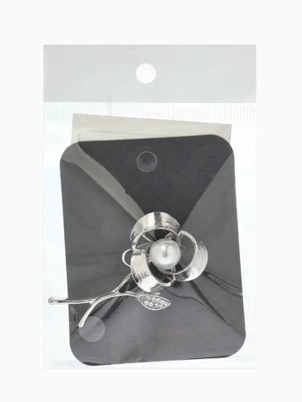 Брошь &laquo;Цветок&raquo; тринити, жемчуг, цвет белый в серебре