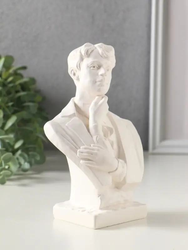 Бюст &laquo;Есенин&raquo;, фигурка гипс, 16 см, белый