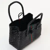 Сумка плетёная пластиковая, 23&times;11&times;30 см, чёрная