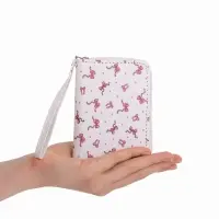 Кошелёк на молнии, 12&times;1.5&times;9 см, с принтом, белый/розовый