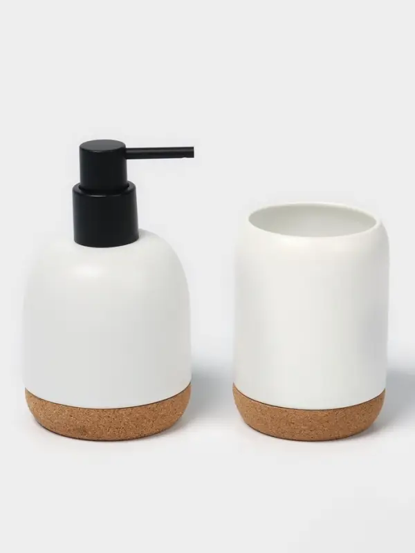 Набор для ванной SAVANNA &laquo;Пробка&raquo;, 3 предмета, дозатор для мыла, стакан, мыльница