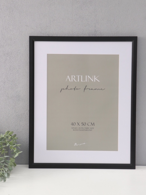 Фоторамка МДФ Фоторамка МДФ "Anna" 40х50 см, с паспарту (30х40 см), чёрный (пластиковый экран)