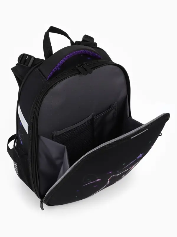 Рюкзак школьный для девочки &laquo;Котик&raquo;, Stavia, эргономичная спинка, 30&times;16&times;38 см, чёрный