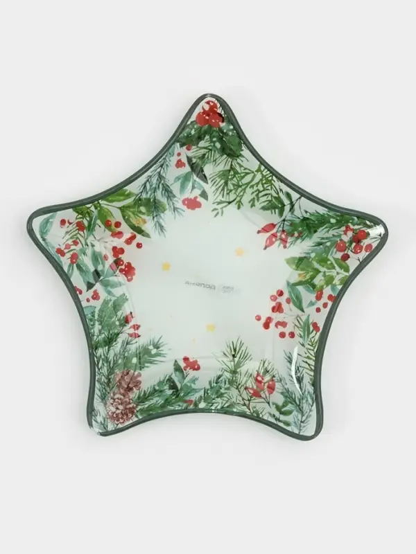Блюдо сервировочное звезда Блюдо сервировочное звезда "Еловые ветки" 19,5 см