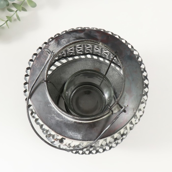 Подсвечник металл на 1 свечу Подсвечник металл на 1 свечу "Узоры" d=5 см 16,5х16,5х22 см