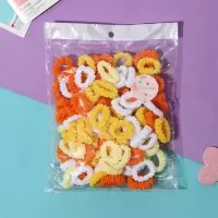 Резинка для волос "Махрушка" (набор 100 шт) 2,5 см, белый жёлтый оранжевый