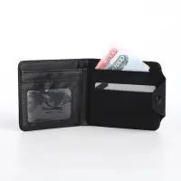 Портмоне мужское на кнопке, чёрное
