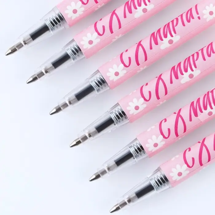 Ручка шариковая, синяя паста, 0.5 мм, автоматическая мини «С 8 марта!» Ручка шариковая, синяя паста, 0.5 мм, автоматическая мини «С 8 марта!»