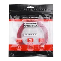 Лента клейкая двусторонняя AVS SCH-028 12 mm x 5 m акриловая основа (прозрачная)