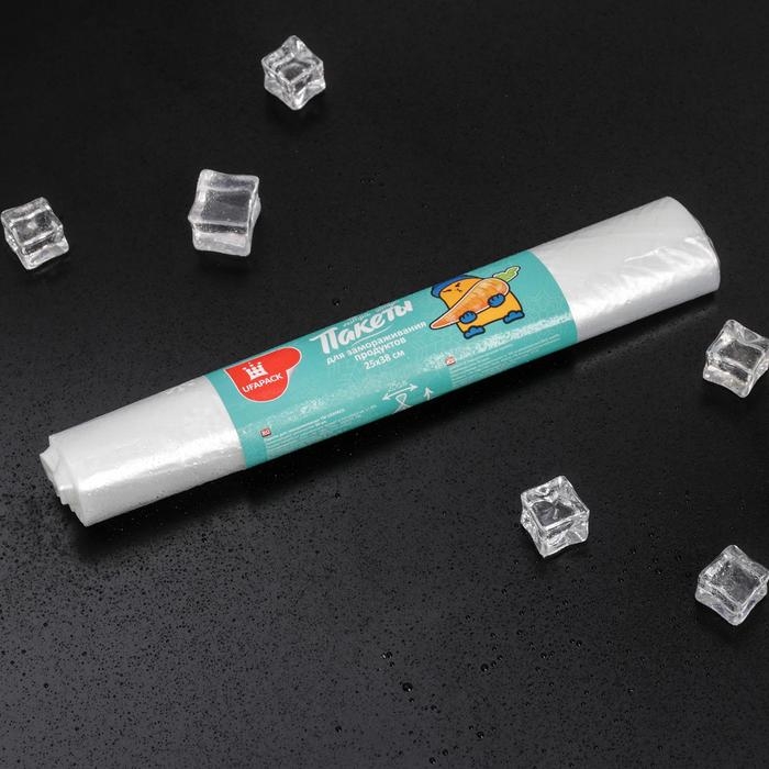 Пакеты для заморозки продуктов «Уфа ПаК», 25×38 см, 30 шт, ПВД, толщина 20 мкм Пакеты для заморозки продуктов «Уфа ПаК», 25×38 см, 30 шт, ПВД, толщина 20 мкм
