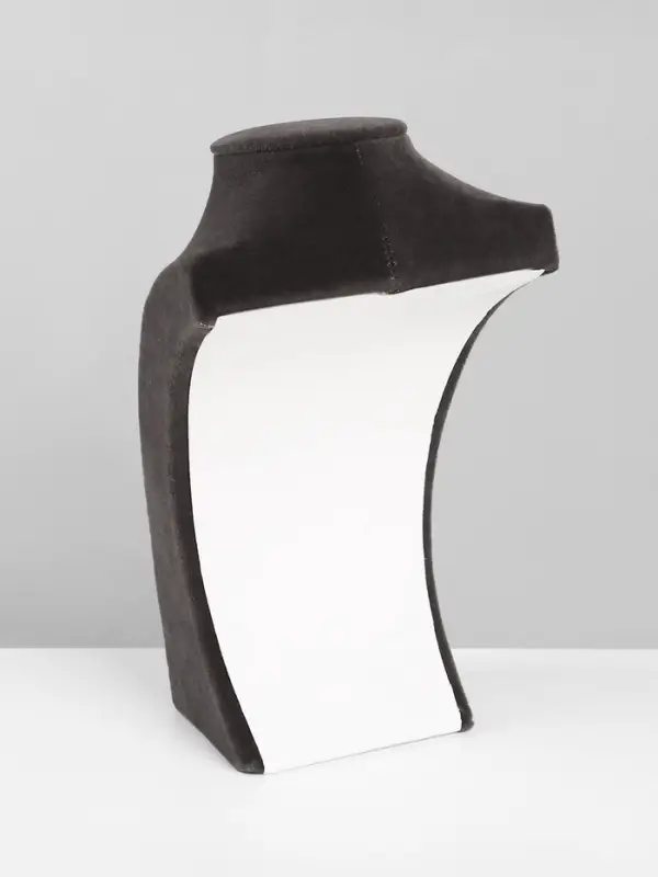 Бюст для украшений QF, 12&times;6&times;19 см, h=19 см, флок, серый графит