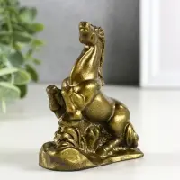 Фигура гипс "Конь на дыбах", высота 10 см, латунь