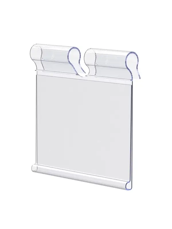 Ценникодержатель на крючок откидной 3.9&times;5 см, цвет прозрачный