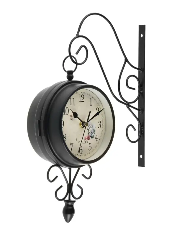 Часы настенные интерьерные &laquo;Весенние&raquo;, двусторонние, на подвесе, плавный ход, 34.5&times;22 см, d=11 см, от батареек 2&times;АА