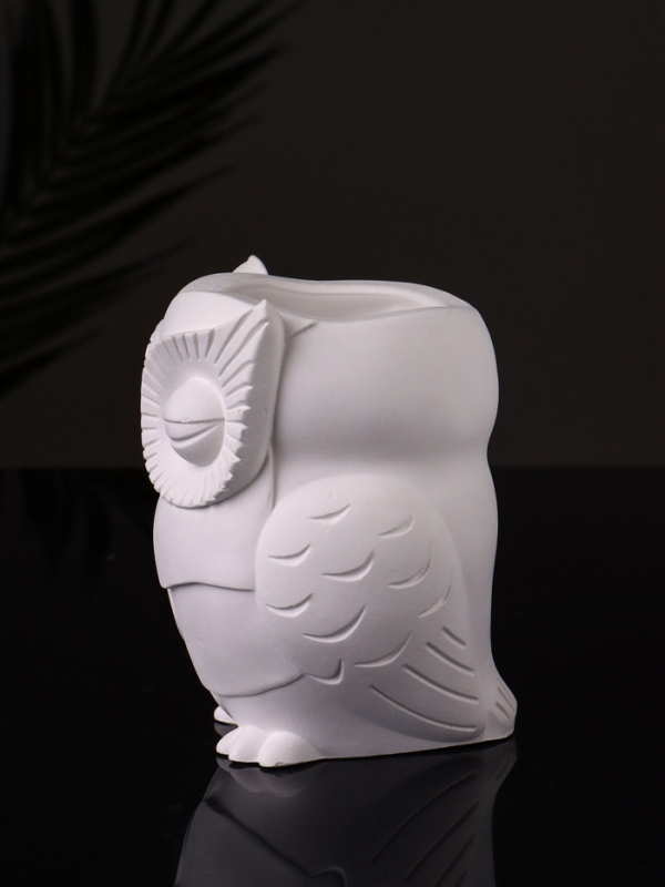 Кашпо "Сова" 10х7 см, натуральный