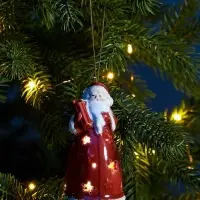 Светодиодная подвеска &laquo;Дед Мороз&raquo;, 9.6&times;5.1&times;5.1 см, 1 LED, от батареек LR44&times;3, свечение тёплое белое