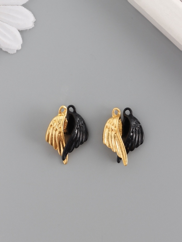 Замок магнитный металл Замок магнитный металл "Крылья" набор 2 шт чёрно-золотой 2,6х1,9 см