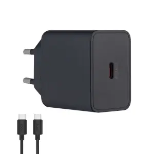 Сетевое зарядное устройство N77 HOCO с кабелем Type-C на Type-C PD45W черное
