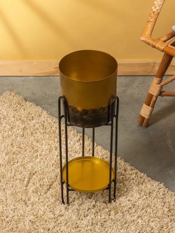 Кашпо на подставке  Кашпо на подставке "Хани" железо 18х18х56 см