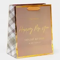 Пакет подарочный новогодний ламинированный «Загадай желание», 21.5 х 25 х 10 см