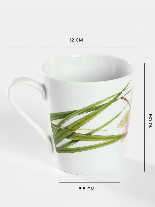 Кружка Добрушский завод &laquo;Стрекоза&raquo;, 300 мл, фарфор, белая