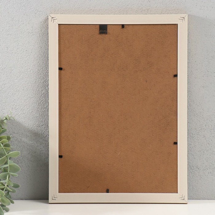 Фоторамка пластик формат А4 "Галочки на мокко" с золотой обводкой 1,4х23,7х32,2 см