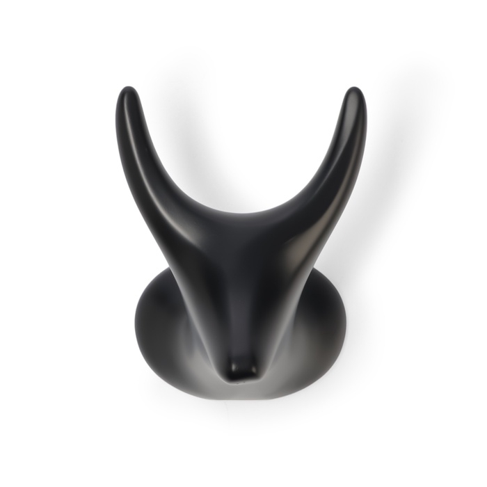 Крючок мебельный CAPPIO BAMBI, двухрожковый, цинк, цвет чёрный Крючок мебельный CAPPIO BAMBI, двухрожковый, цинк, цвет чёрный