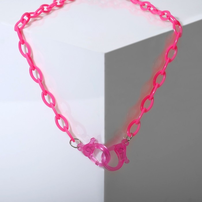 Колье «Цепь» карабин, цвет ярко-розовый, L=35 см Колье «Цепь» карабин, цвет ярко-розовый, L=35 см