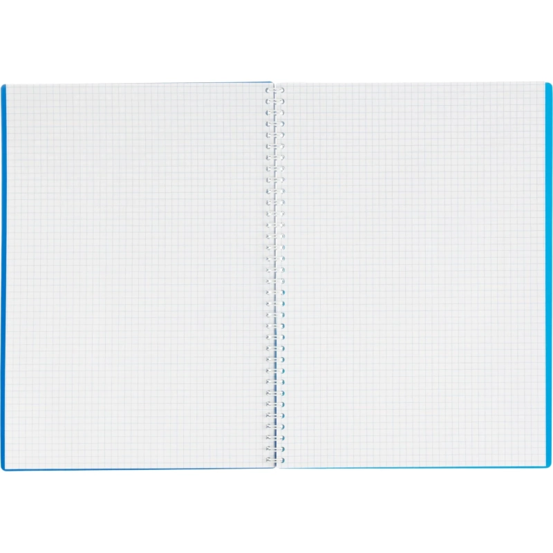 Бизнес-тетрадь А4 96л.  гребень,пласт.обл,синий, клетка