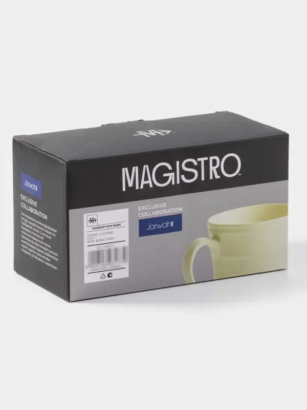 Набор кружек Magistro Jarwah Lugerne, 390 мл, 12.5&times;9.2&times;10.7 см, 2 шт., фарфор, молочный