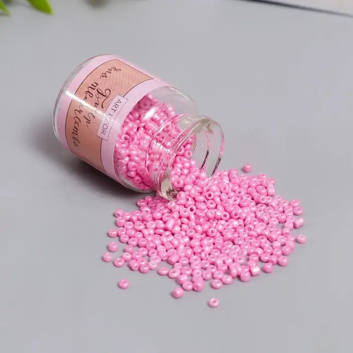 Бисер круглый 12/0 в бутылочке  Бисер круглый 12/0 в бутылочке "Французский розовый" 20 гр