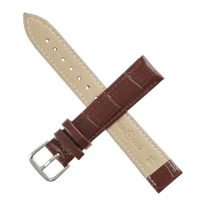 Ремешок для часов &laquo;Соломон&raquo; 18 мм, натуральная кожа, длина 20 см, коричневый с тиснением